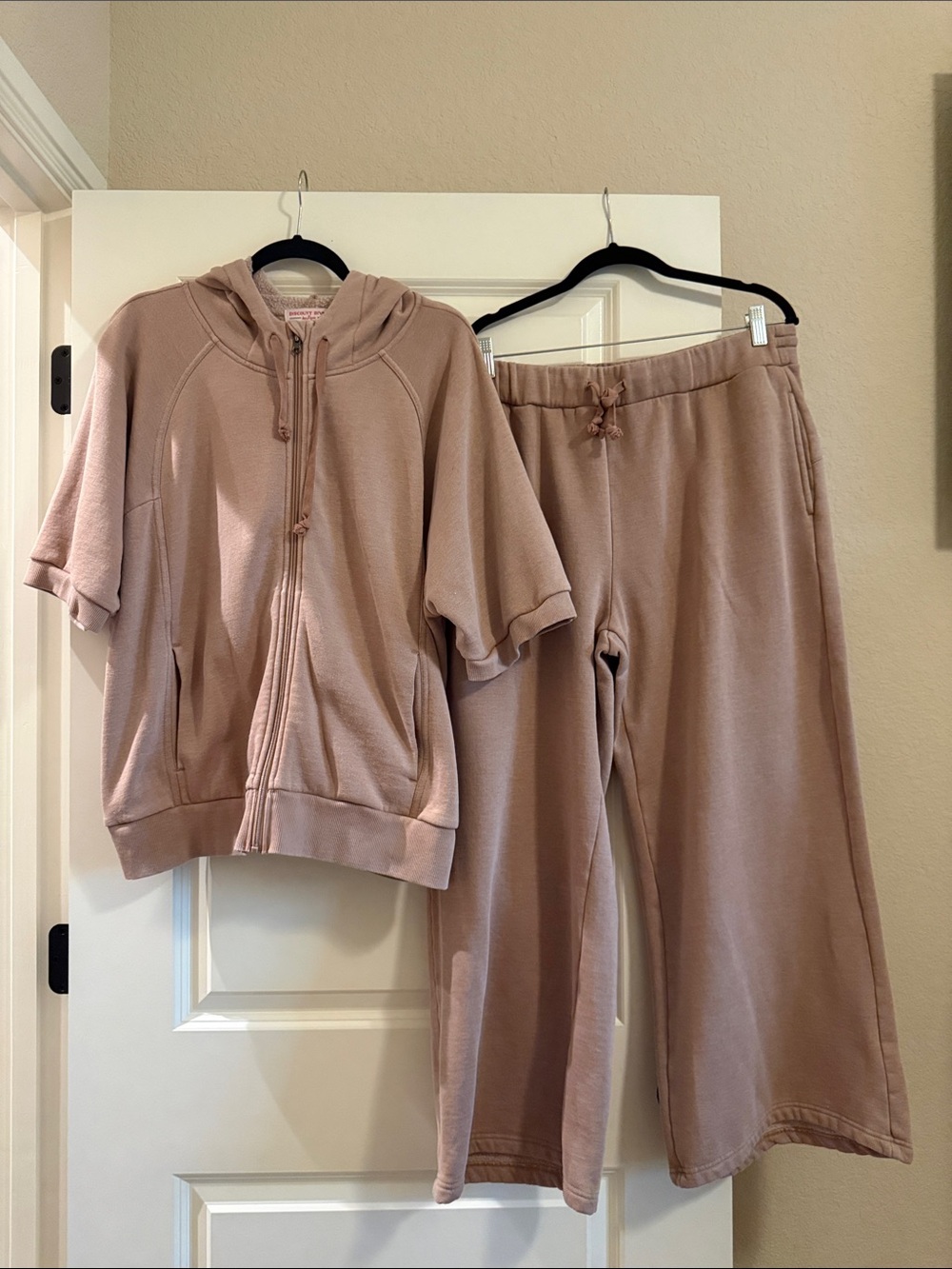 Discount Divas Wide Leg Lounge Jumpsuit Set - Camel